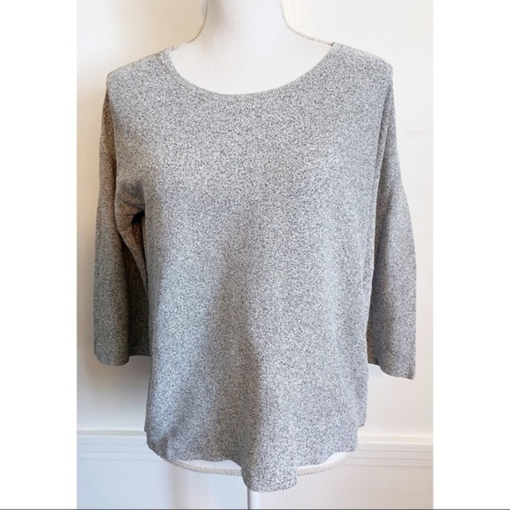 Loft • Grey Crewneck Marled Sweater